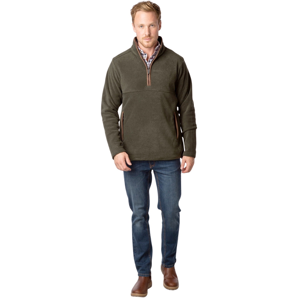2025 Rydale Mens Huggate Overhead Fleece 412612 - Khaki